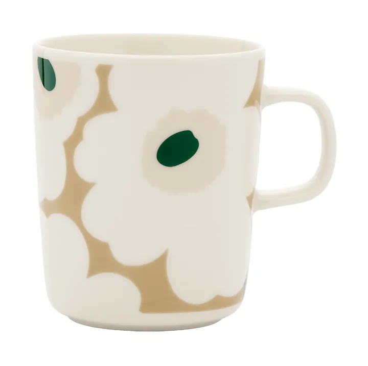 Unikko krus 25 cl - White-beige-lys sand-mørkegrøn - Marimekko