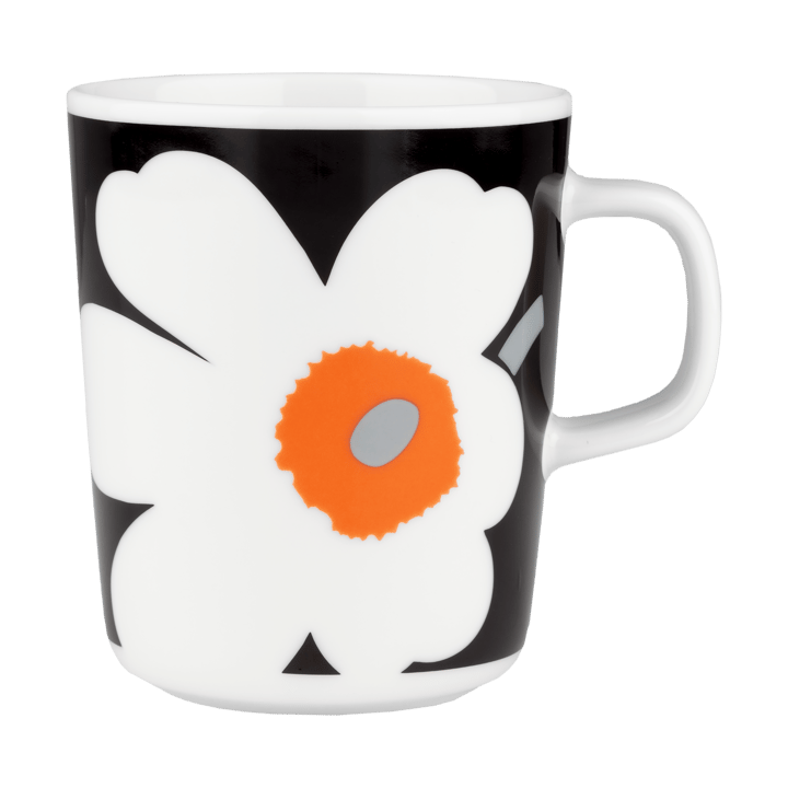 Unikko krus 25 cl, White-black-orange Marimekko