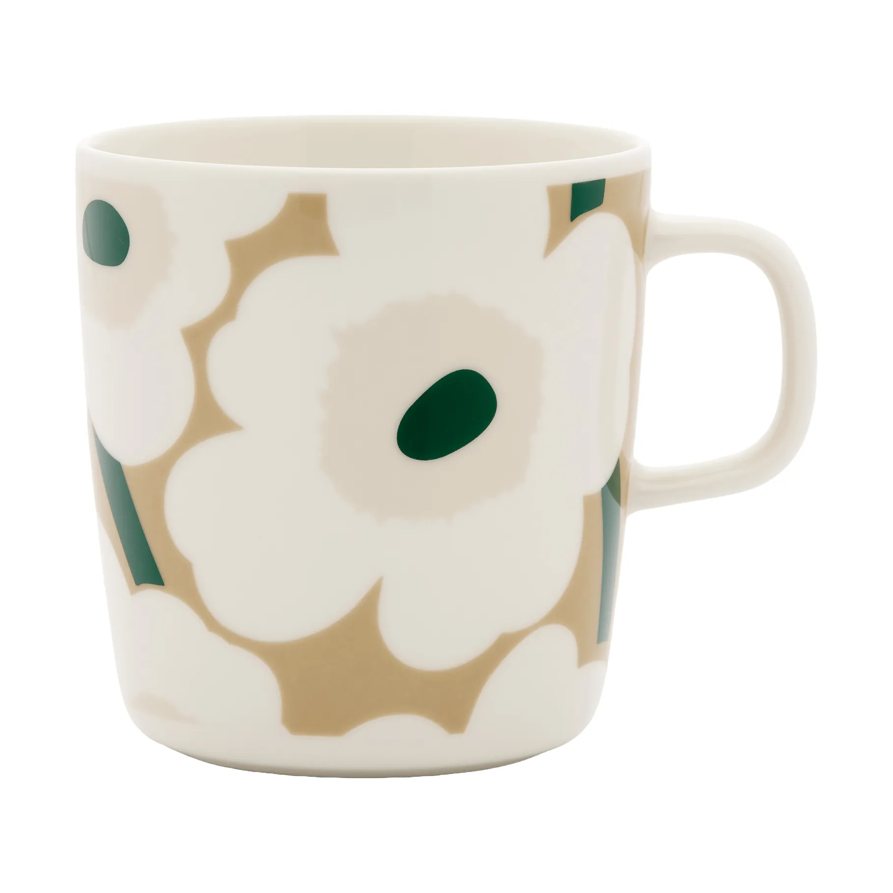 Unikko krus 40 cl, White-beige-lys sand-mørkegrøn Marimekko