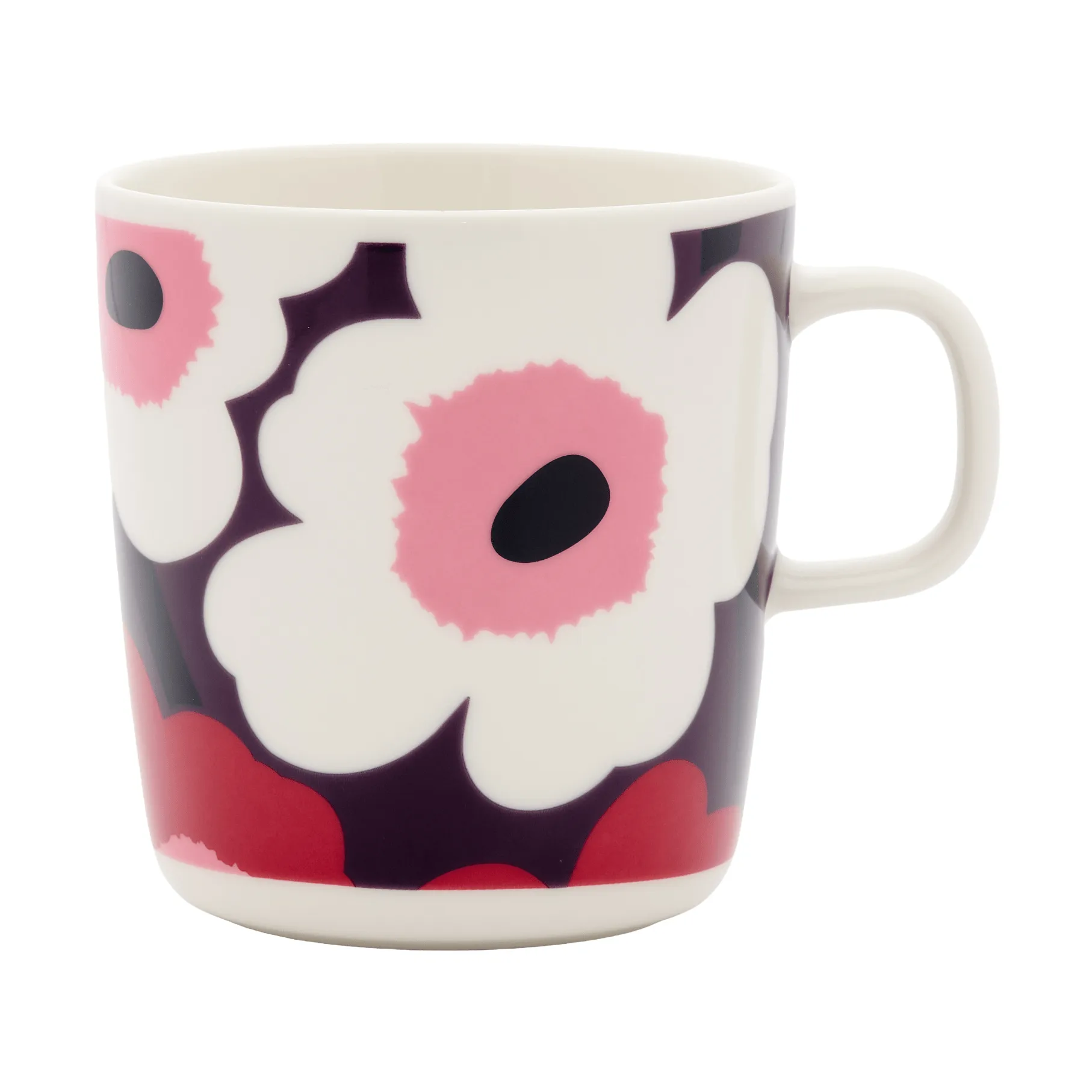 Unikko krus 40 cl, White-plum-cranberry-pink Marimekko