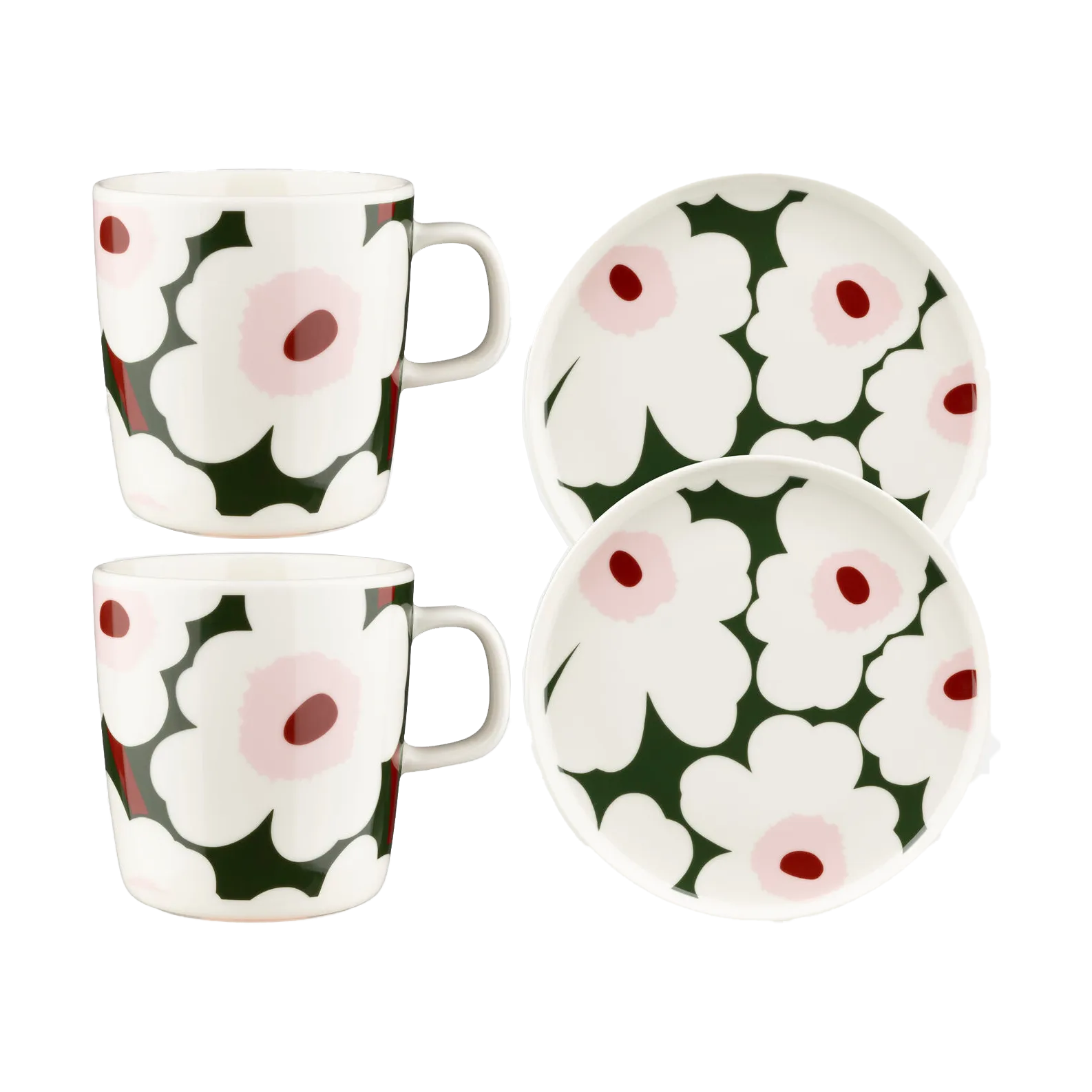 Unikko morgenmadssæt, Grøn Marimekko