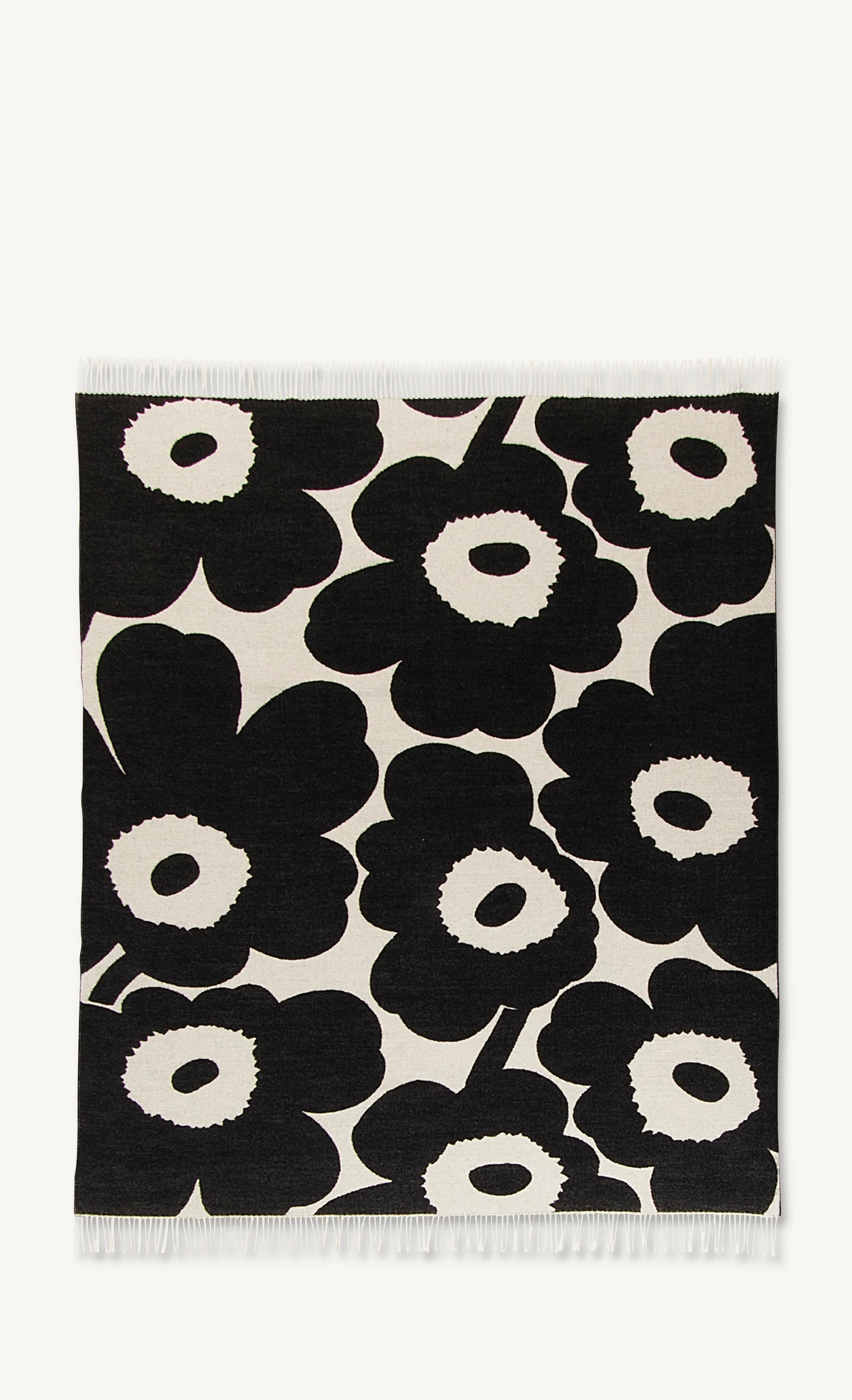 Unikko plaid 130x180 cm, Hvid-sort Marimekko