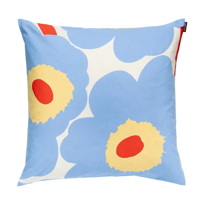 Unikko pudebetræk 50x50 cm - White-light blue-orange red-melon - Marimekko