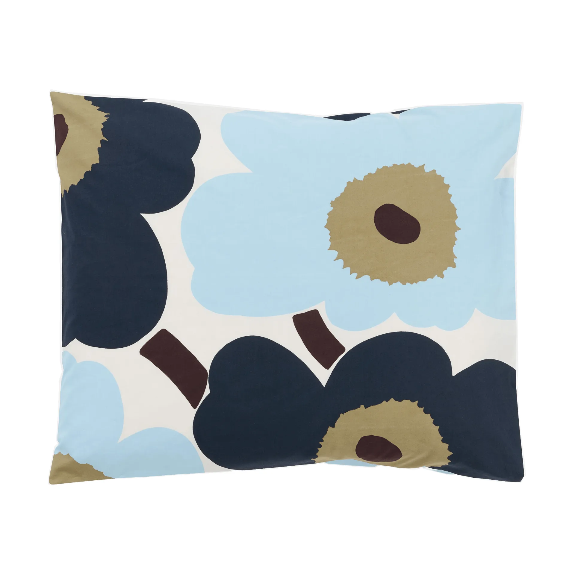 Unikko pudebetræk 50x60 cm, Off white-blueberry-cold blue Marimekko