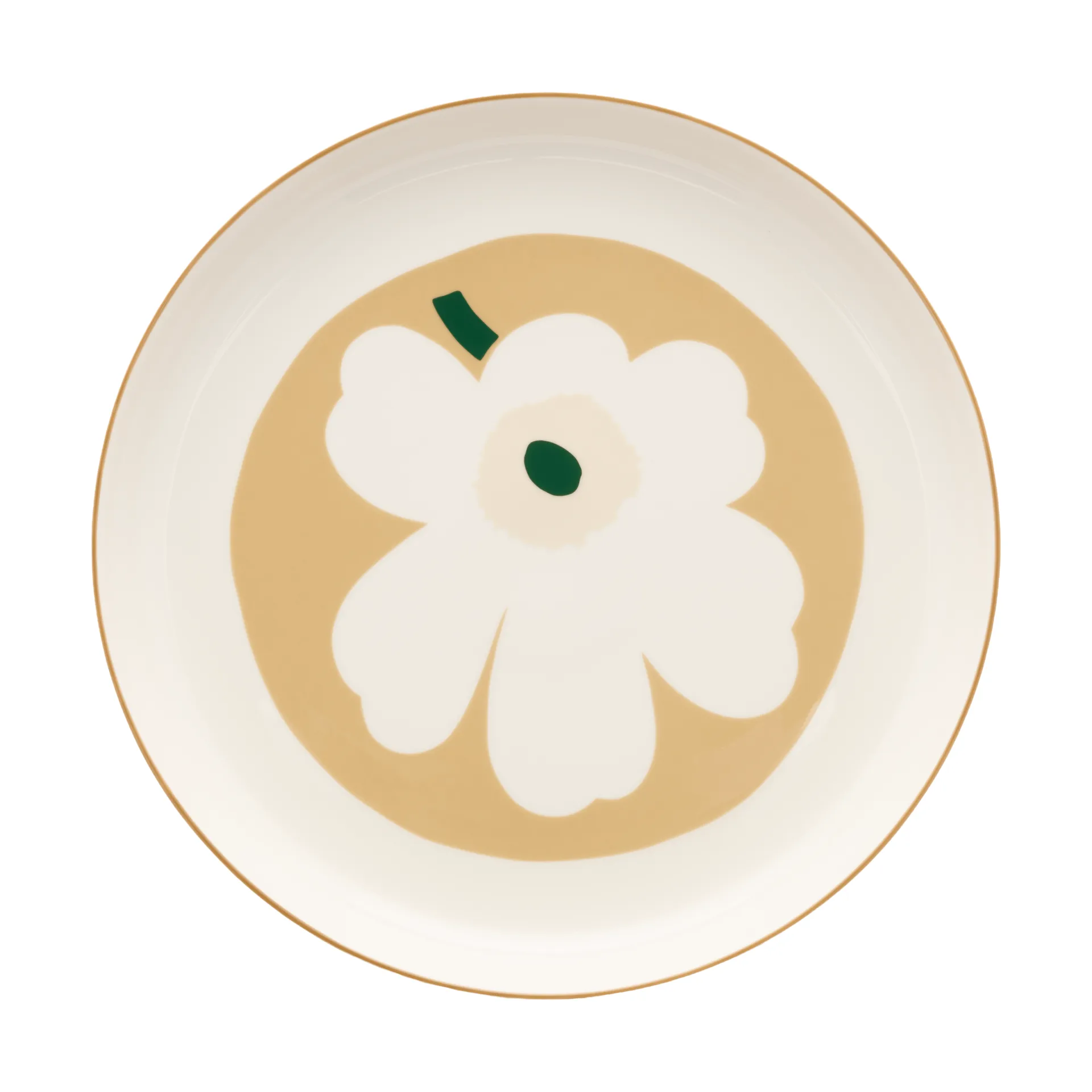 Unikko serveringsfad, White-beige-lys sand-mørkegrøn Marimekko