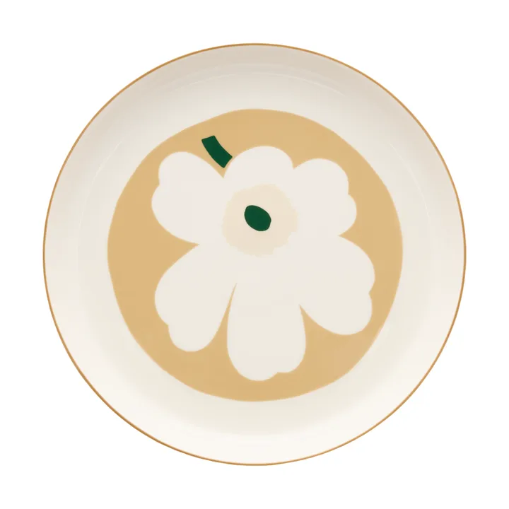 Unikko serveringsfad - White-beige-lys sand-mørkegrøn - Marimekko