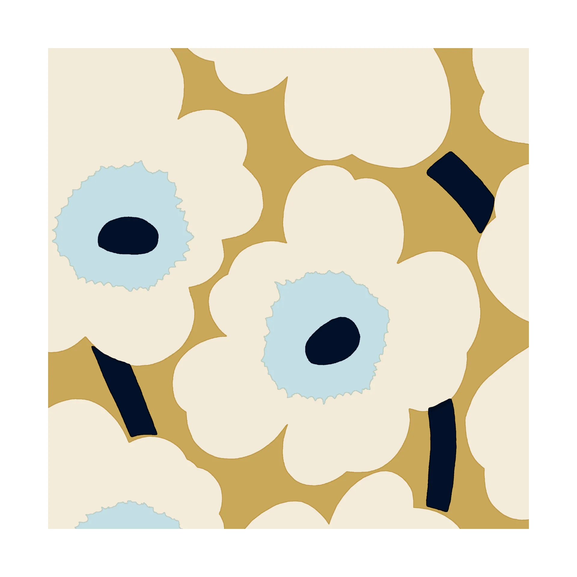Unikko servietter 33x33 cm 20-pak, Beige-Blue Marimekko