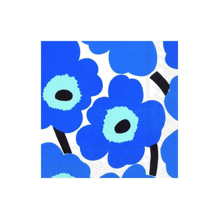 Unikko servietter 33x33 cm 20-pak, Blå Marimekko