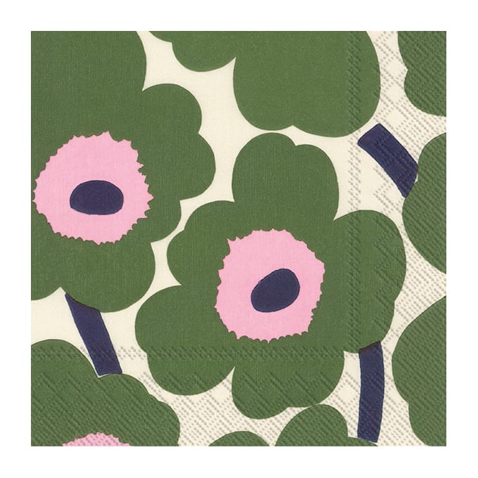 Unikko servietter 33x33 cm 20-pak, Mørkegrøn Marimekko