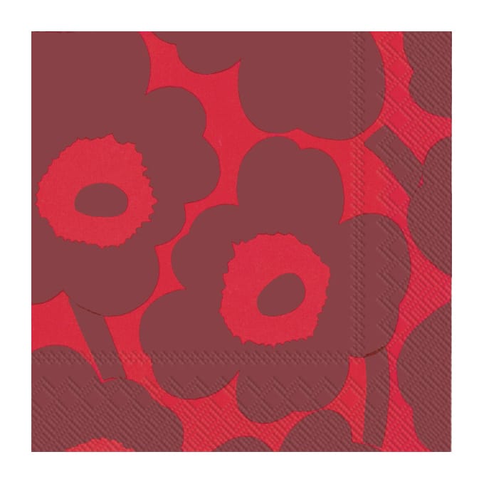 Unikko servietter 33x33 cm 20-pak, Rød/Rød Marimekko