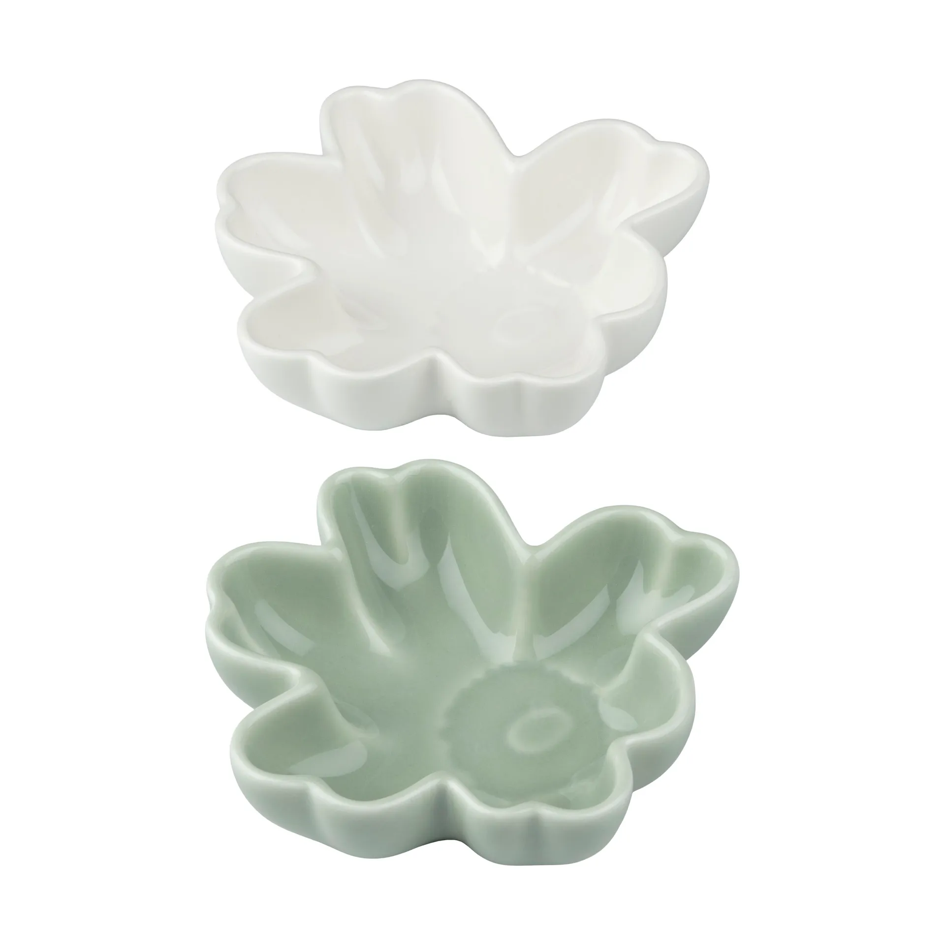 Unikko Shape skål Ø11 cm 2 dele, White-light green Marimekko