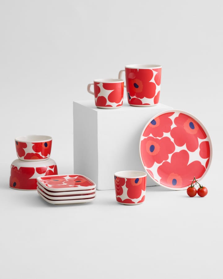 Unikko skål 5 dl, rød-hvid Marimekko