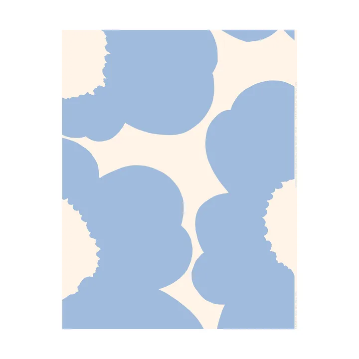 Unikko stof - Light blue-bomuldssatin - Marimekko