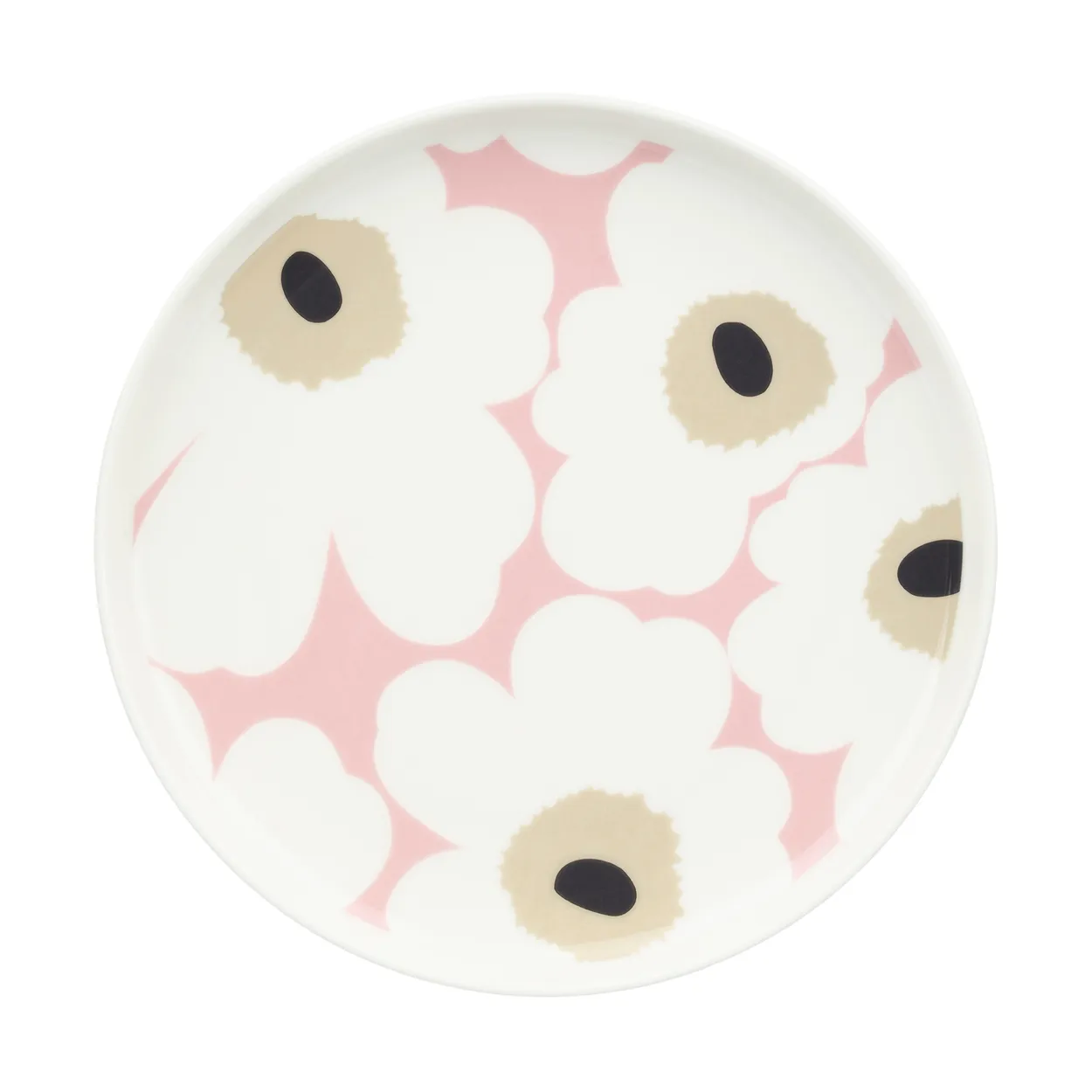 Marimekko Unikko tallerken Ø20 cm Off white-pink-sand-charcoal