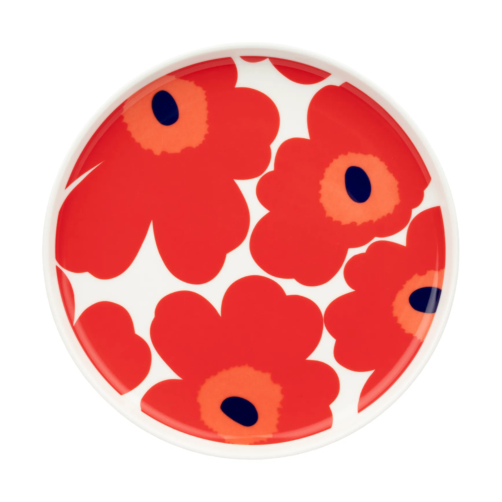 Unikko tallerken Ø20 cm, White-red-blue Marimekko
