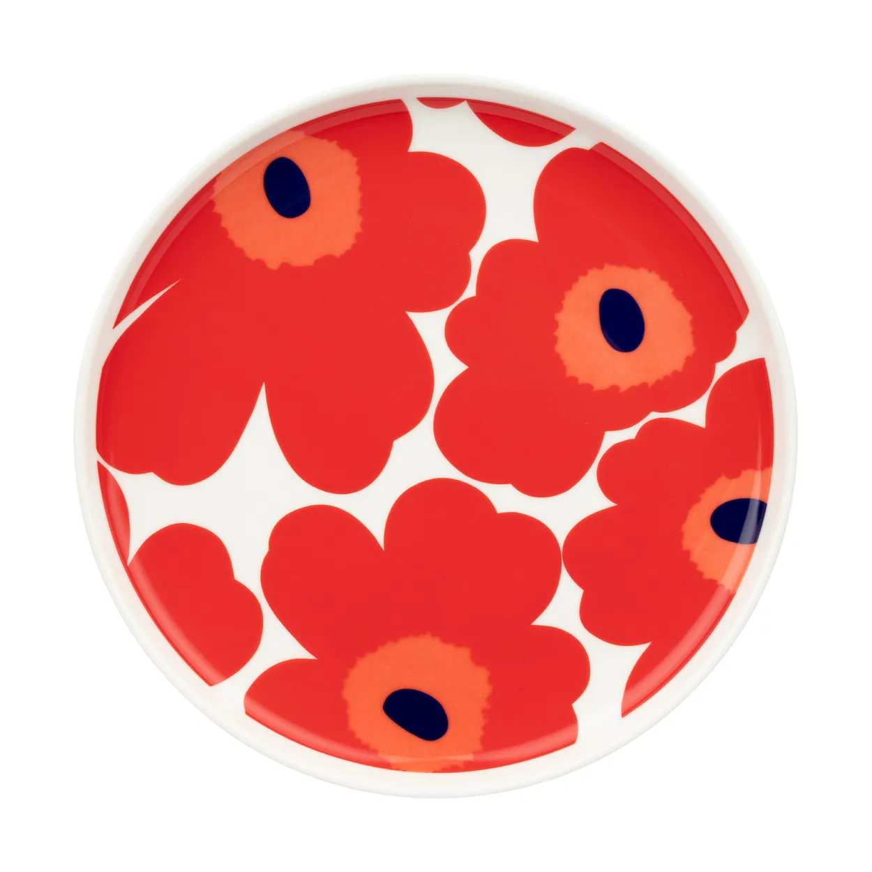 Marimekko Unikko tallerken Ø20 cm White-red-blue