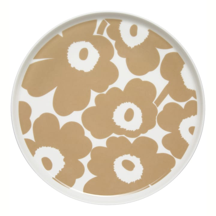 Unikko tallerken beige/hvid, Ø25 cm Marimekko