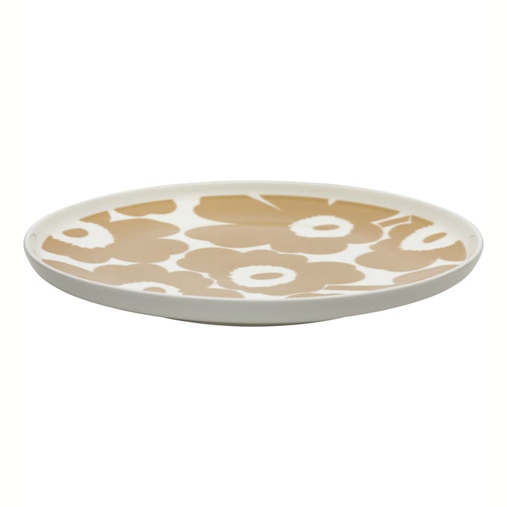Unikko tallerken beige/hvid, Ø25 cm Marimekko