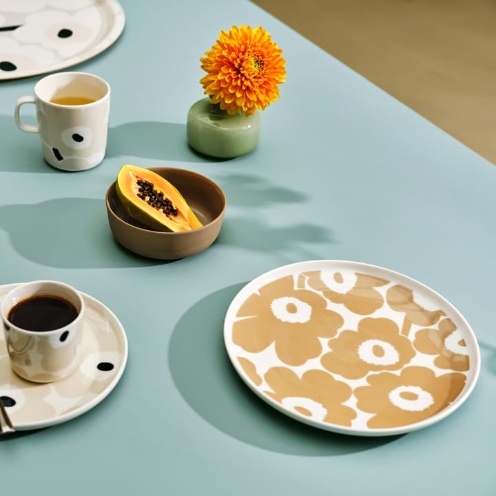 Unikko tallerken beige/hvid, Ø25 cm Marimekko