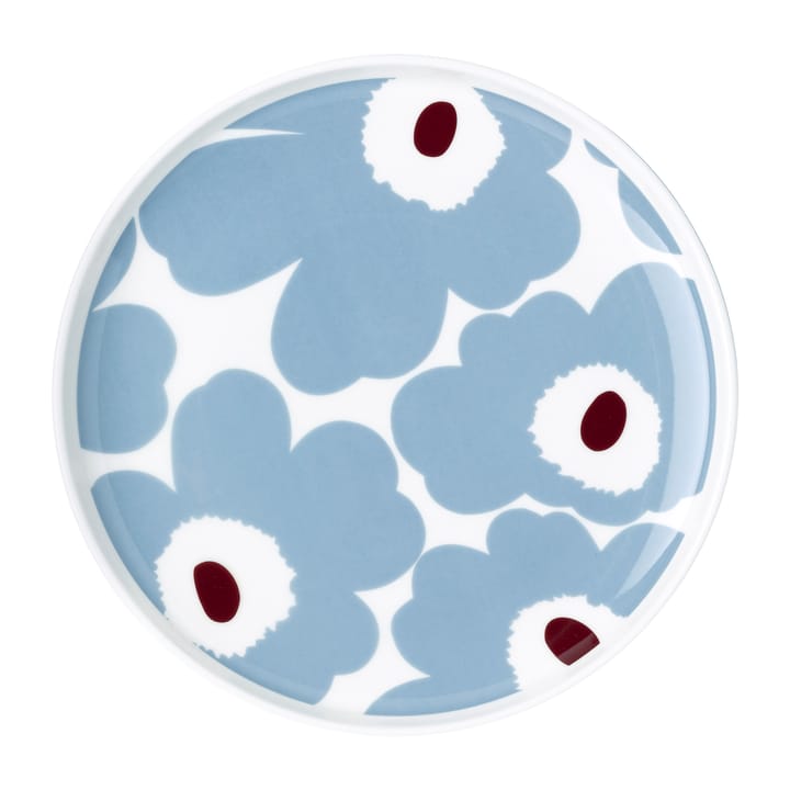 Unikko tallerken hvid/blågrå/vinrød
, Ø20 cm 
 Marimekko