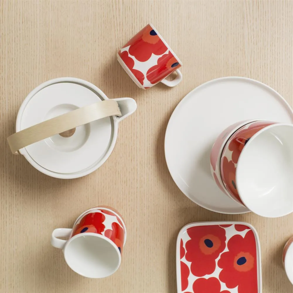 Unikko tekande 0,7 l, Red-white Marimekko