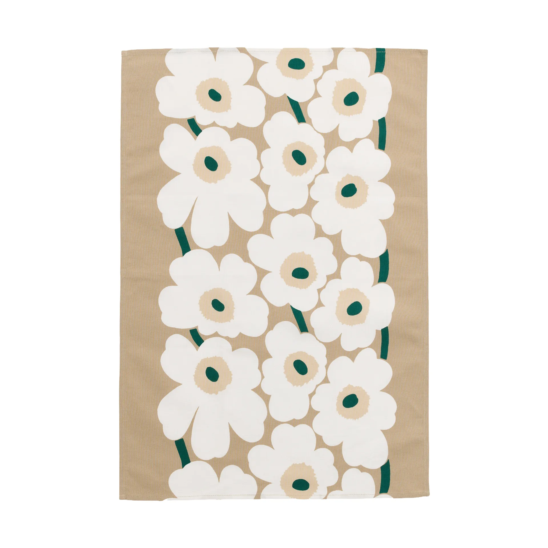 Unikko viskestykke 47x70 cm, Sand-white-hay-emerald Marimekko