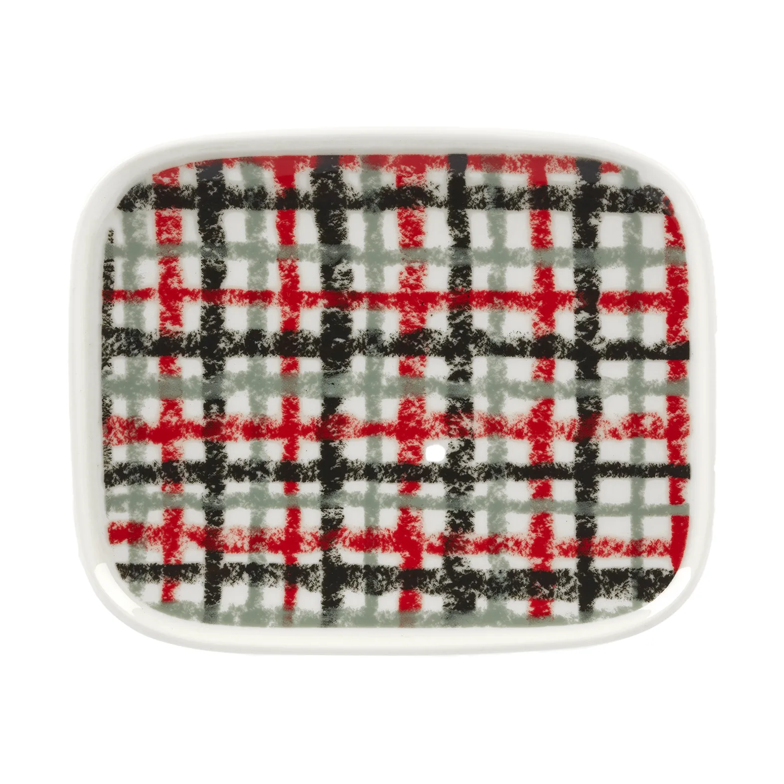 Urdimbre tallerken 12x15 cm, White-red-coal-sage Marimekko