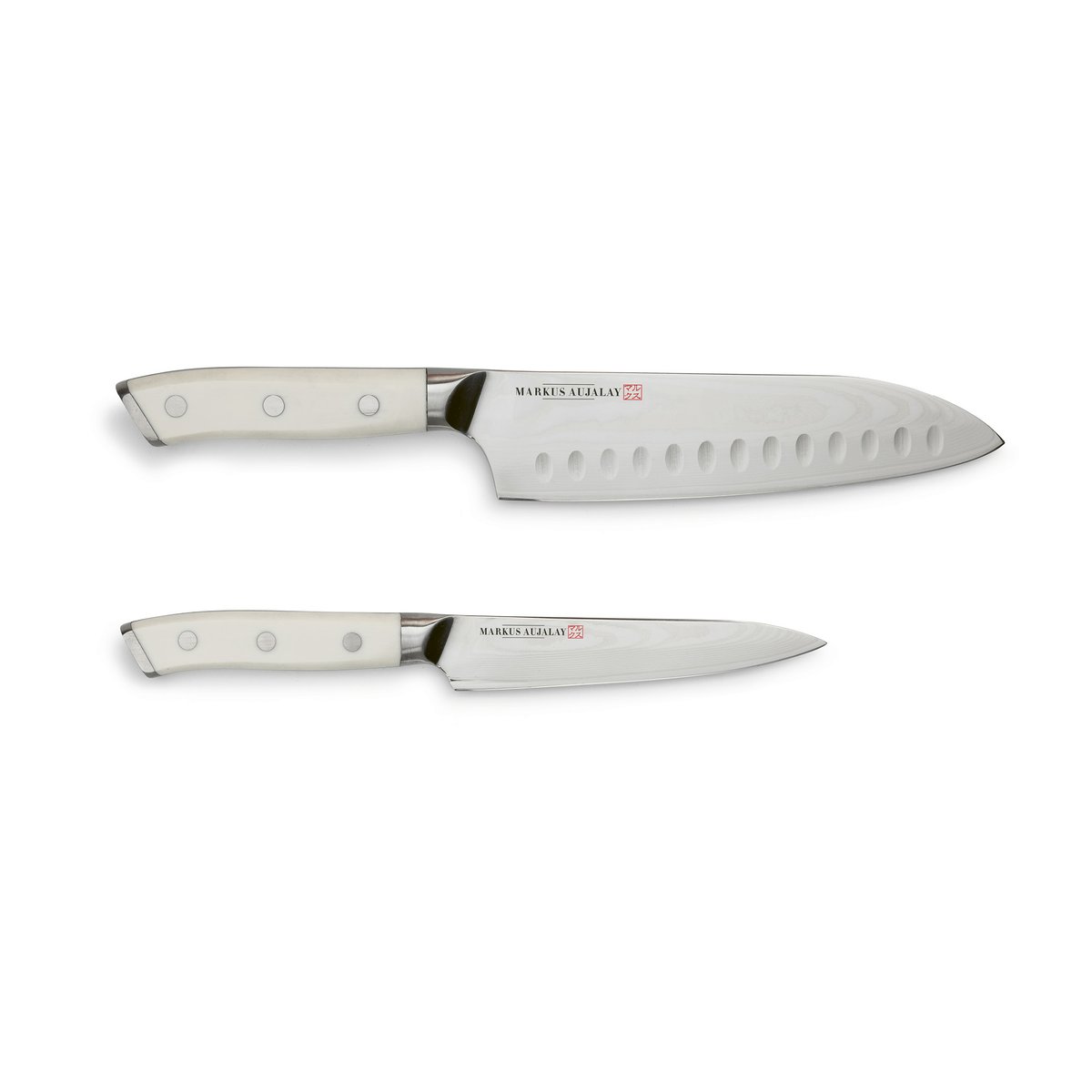 Markus Aujalay Markus Damaskus japansk knivsæt Japansk kokkekniv og urtekniv