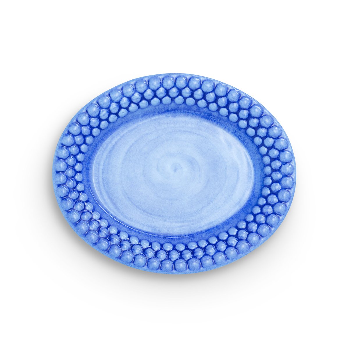 Mateus Bubbles oval tallerken – 20 cm Lyseblå