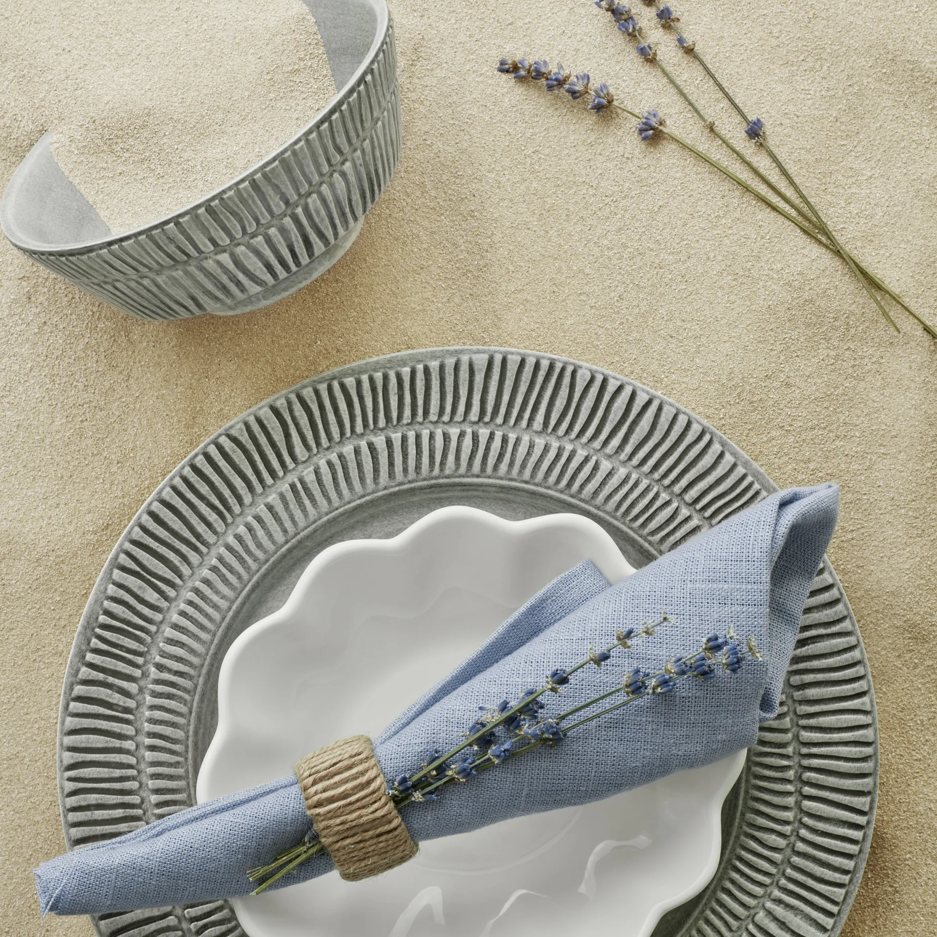 Stripes tallerken Ø21 cm, Grå Mateus