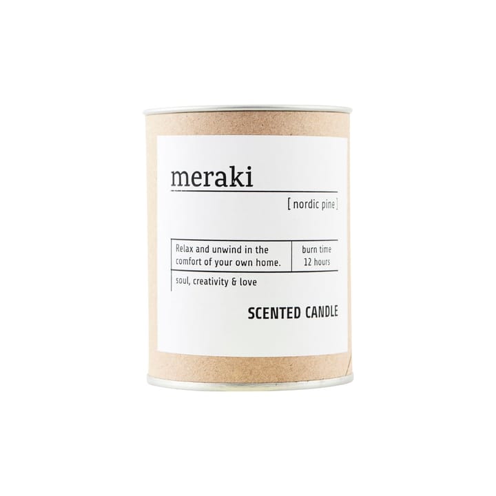Meraki duftlys brunt glas 12 timer, Nordic pine Meraki