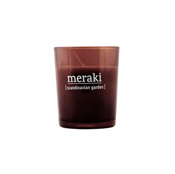 Meraki duftlys brunt glas 12 timer - Scandinavian garden - Meraki