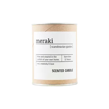 Meraki duftlys brunt glas 12 timer - Scandinavian garden - Meraki