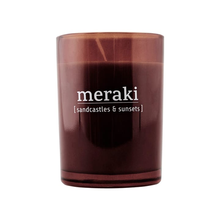 Meraki duftlys brunt glas 35 timer, Sandcastles & sunsets Meraki