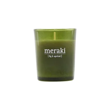 Meraki duftlys grønt glas 12 timer - Fig-apricot - Meraki