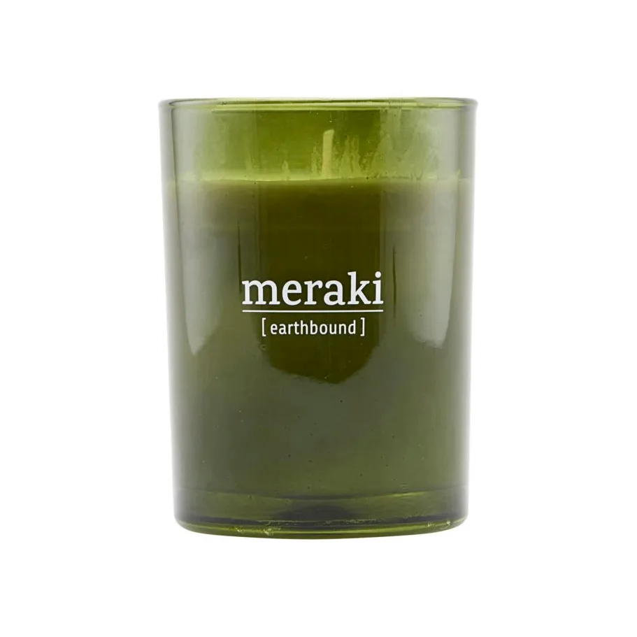 Meraki duftlys grønt glas 35 timer, Earthbound Meraki