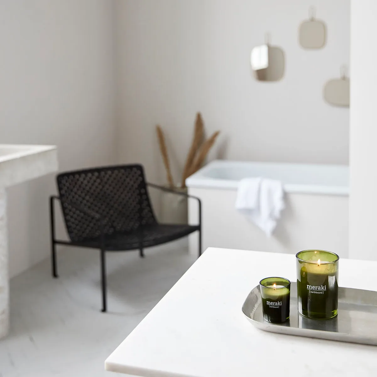 Meraki duftlys grønt glas 35 timer, Earthbound Meraki
