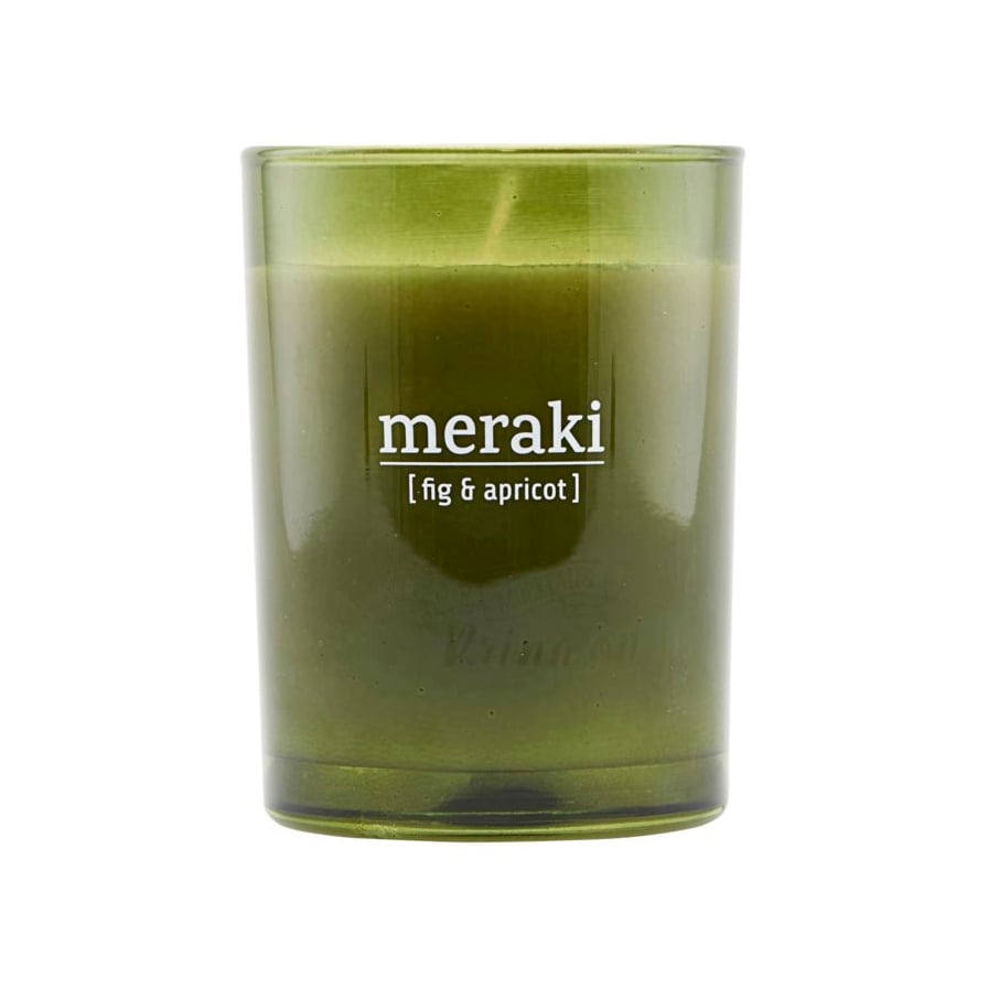 Meraki Meraki duftlys grønt glas 35 timer Fig-apricot