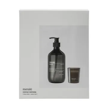 Meraki gavesæt håndsæbe og duftlys - Deep valley-Amber dust - Meraki