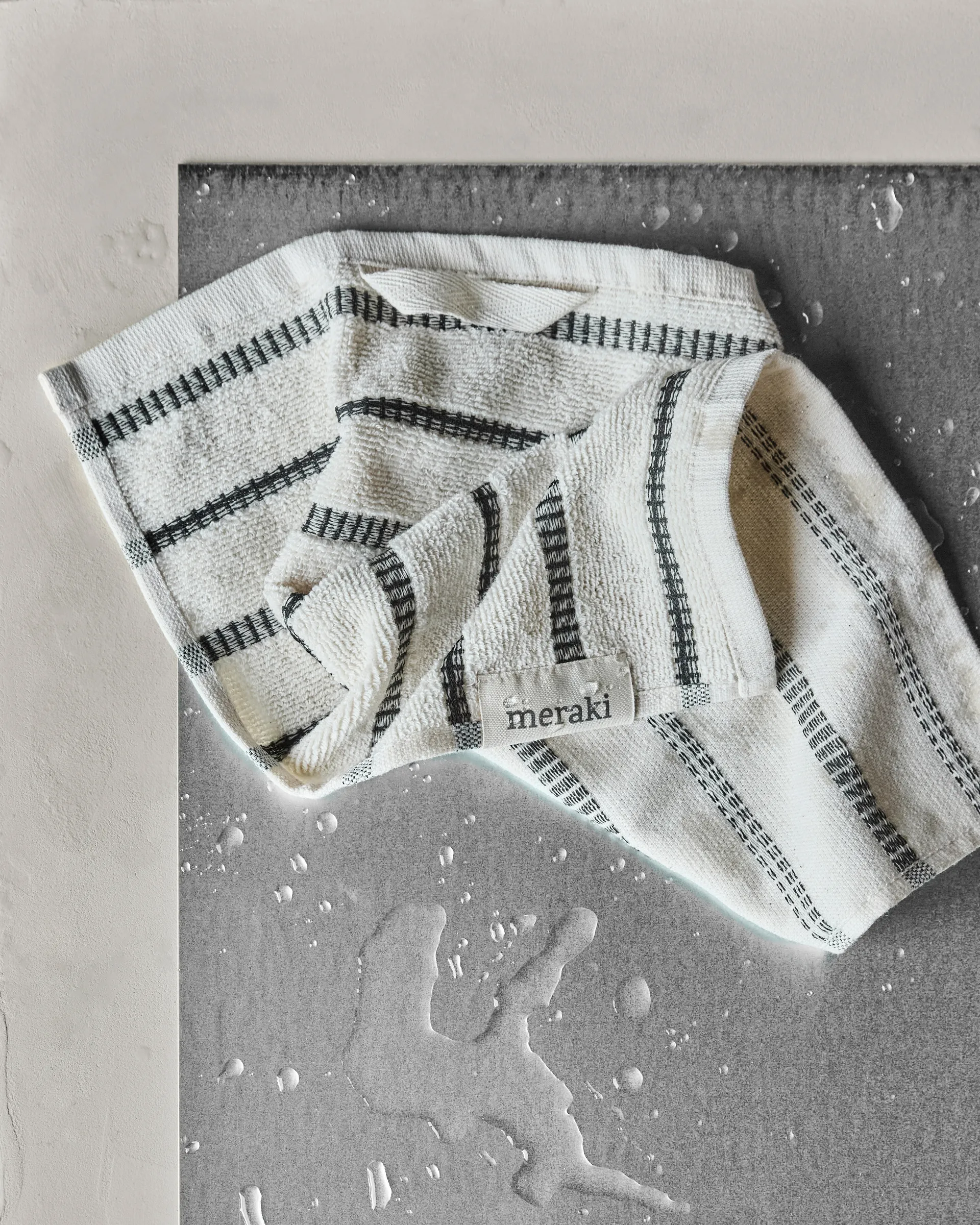 True vaskeklud 3 dele, Off-White-sort Meraki