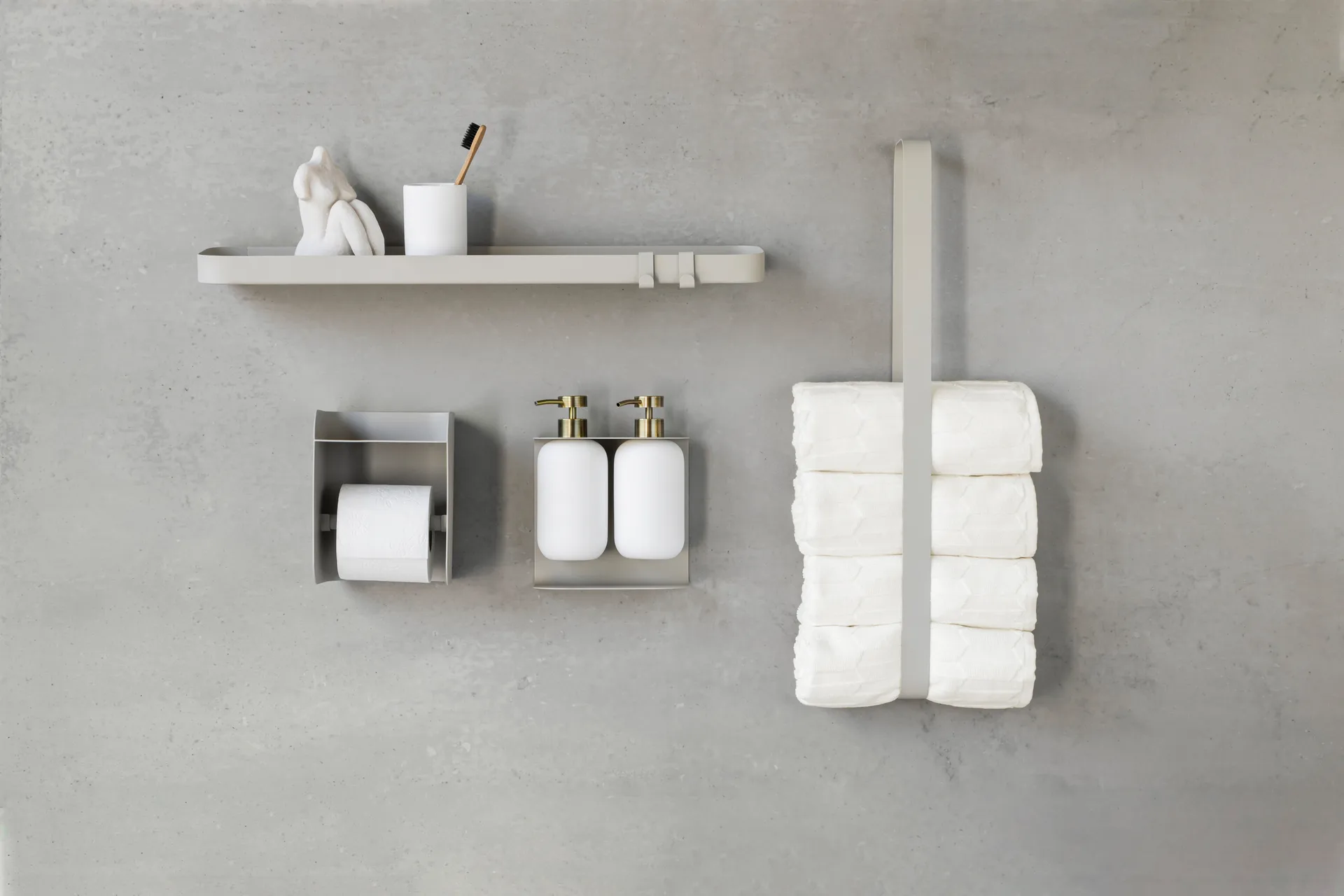 Carry kroge 4-pak, Sand grey Mette Ditmer