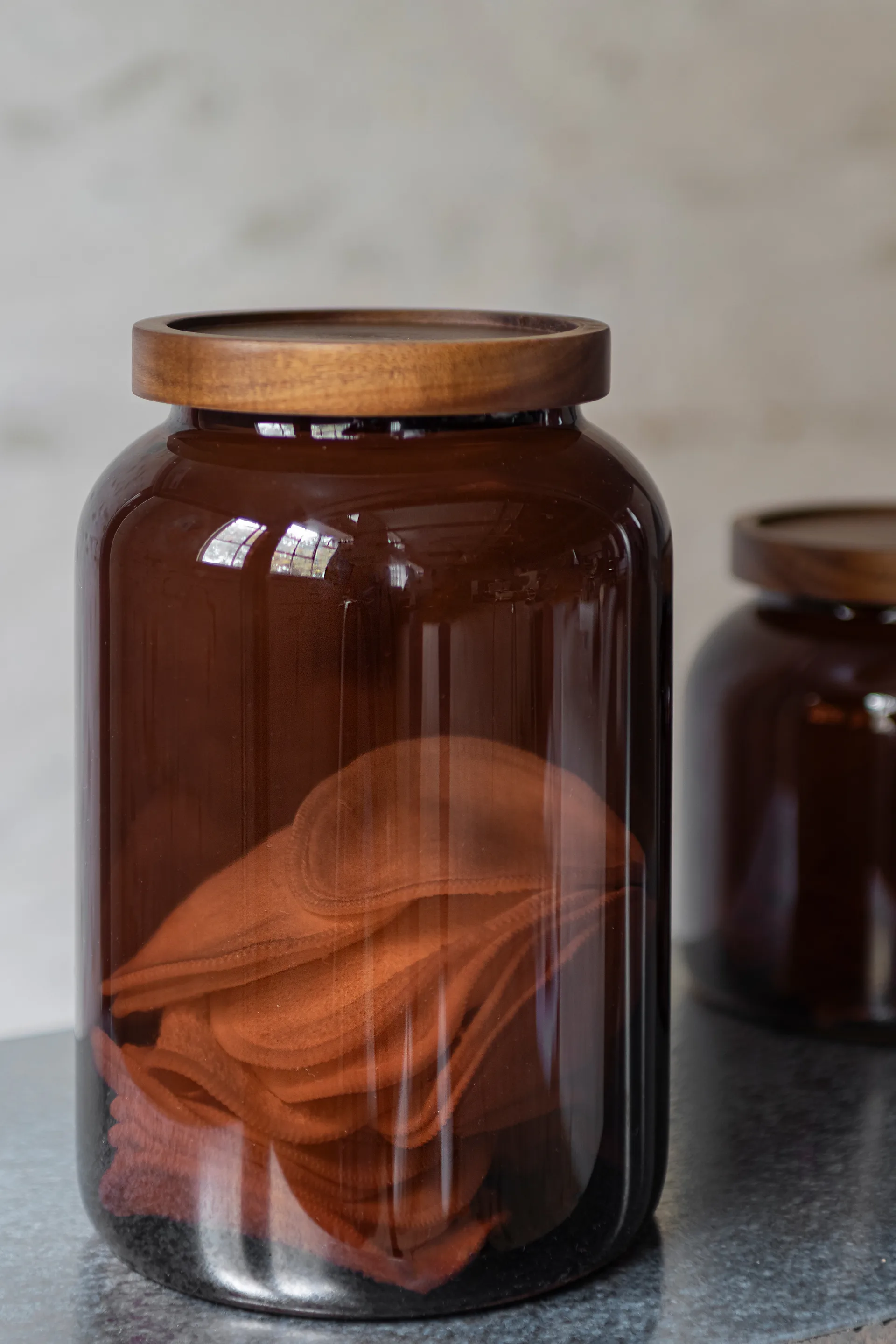 Luna krukke med låg large 20 cm, Brown Mette Ditmer