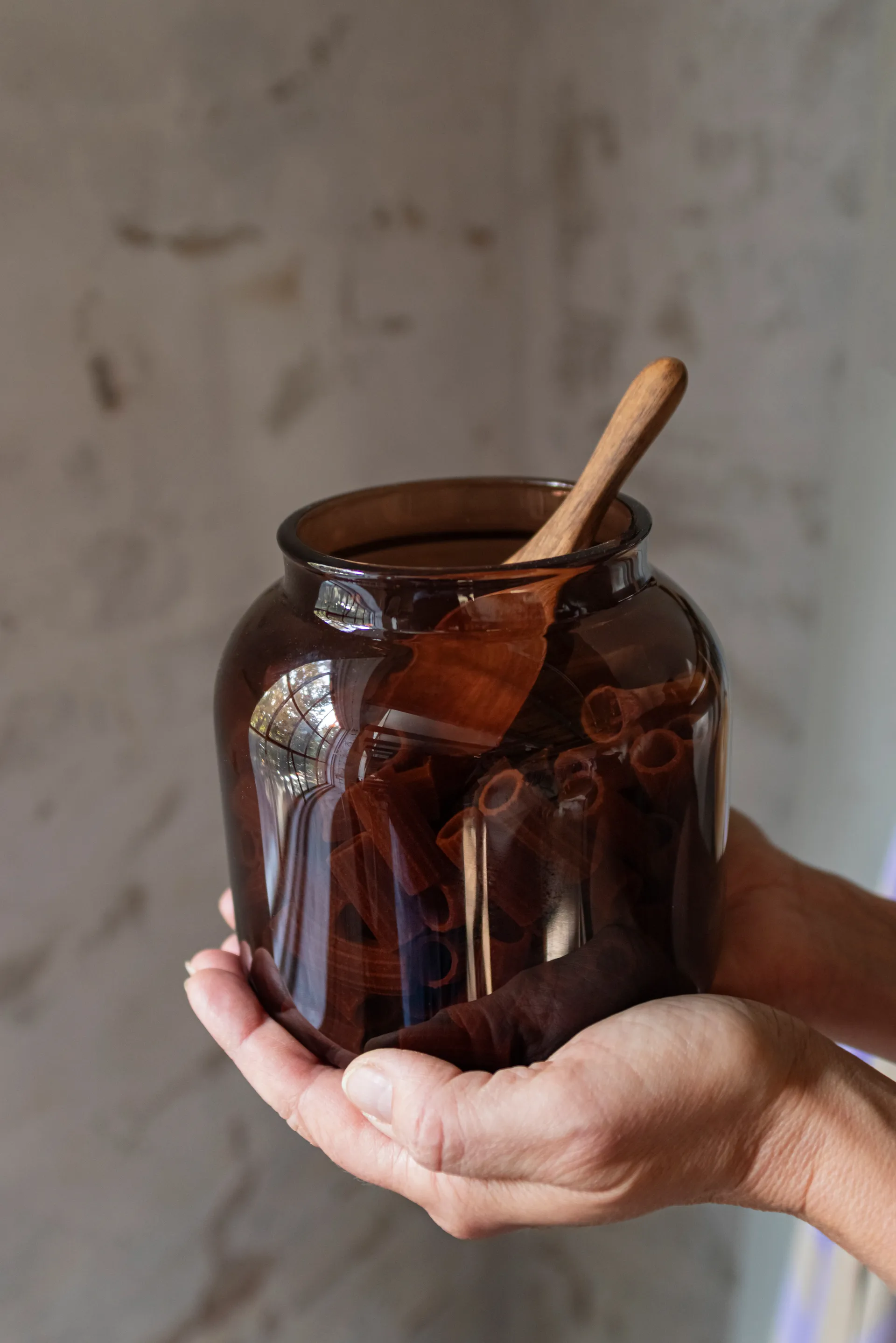 Luna krukke med låg small 13 cm, Brown Mette Ditmer