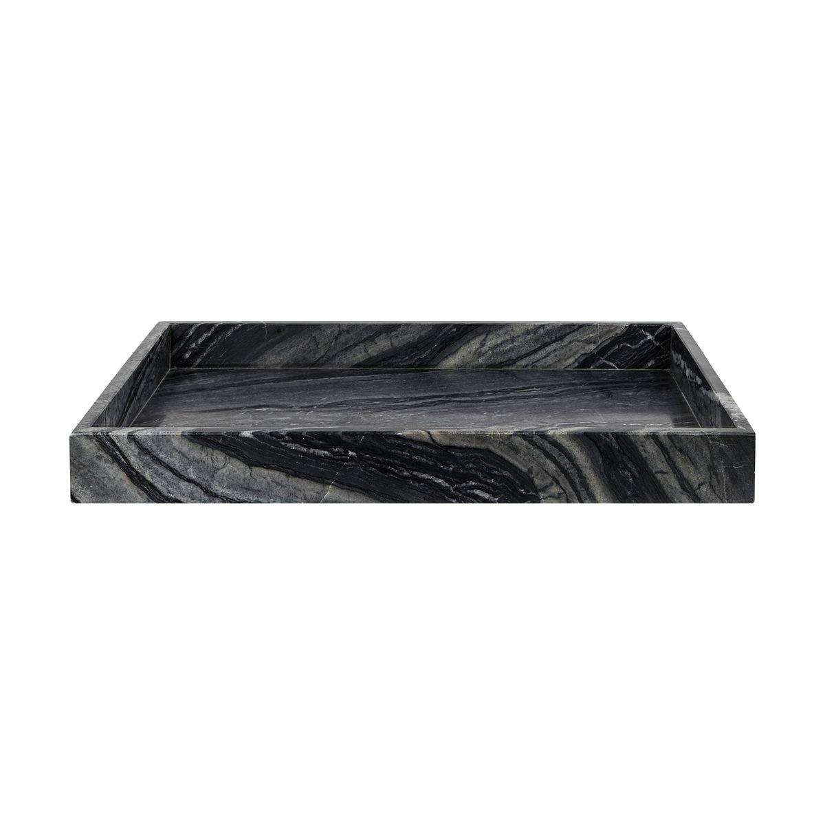 Mette Ditmer Marble dekorationsbakke large 30×40 cm Black-grey