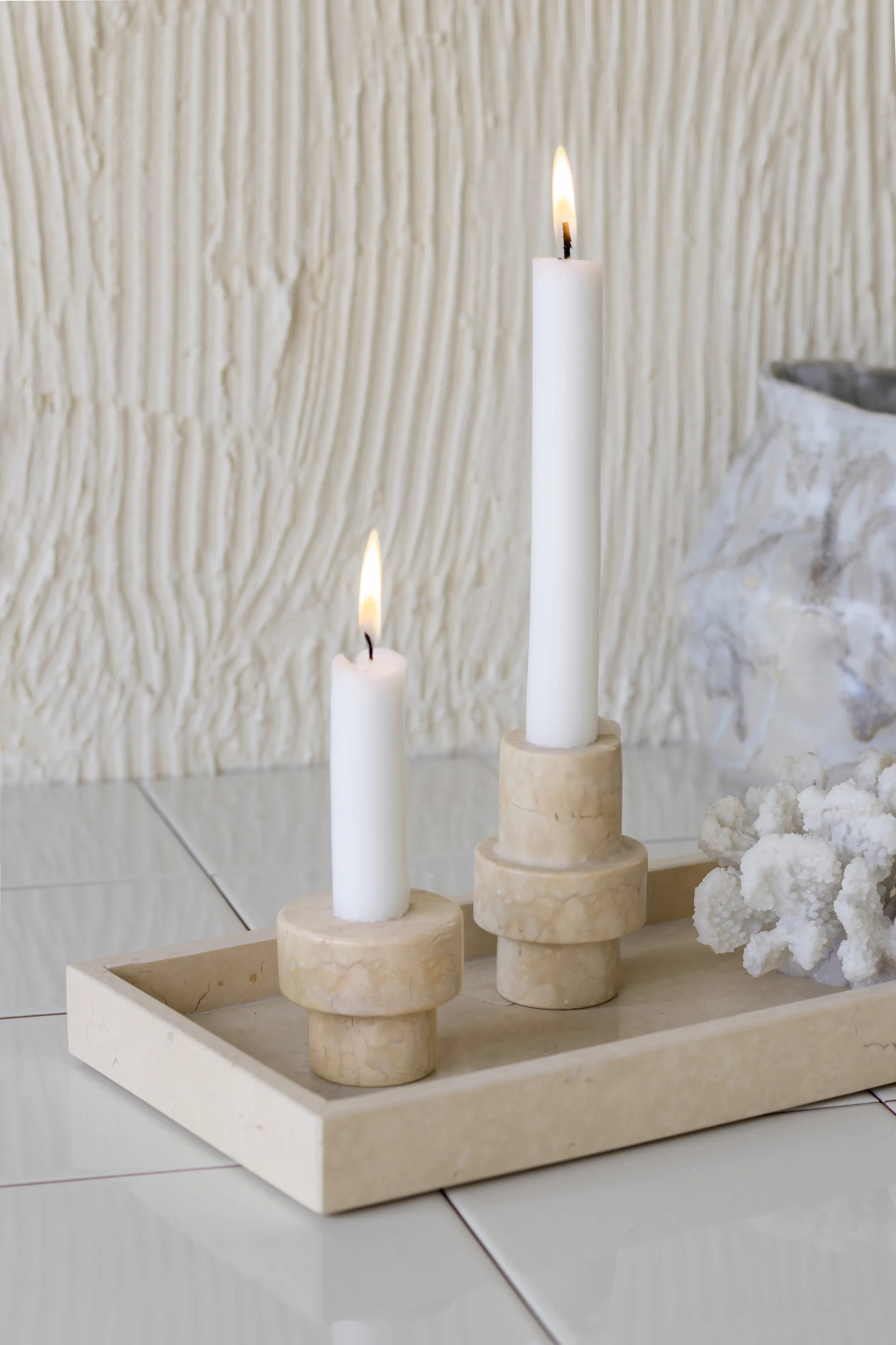Marble lysestage 5 cm, Sand Mette Ditmer