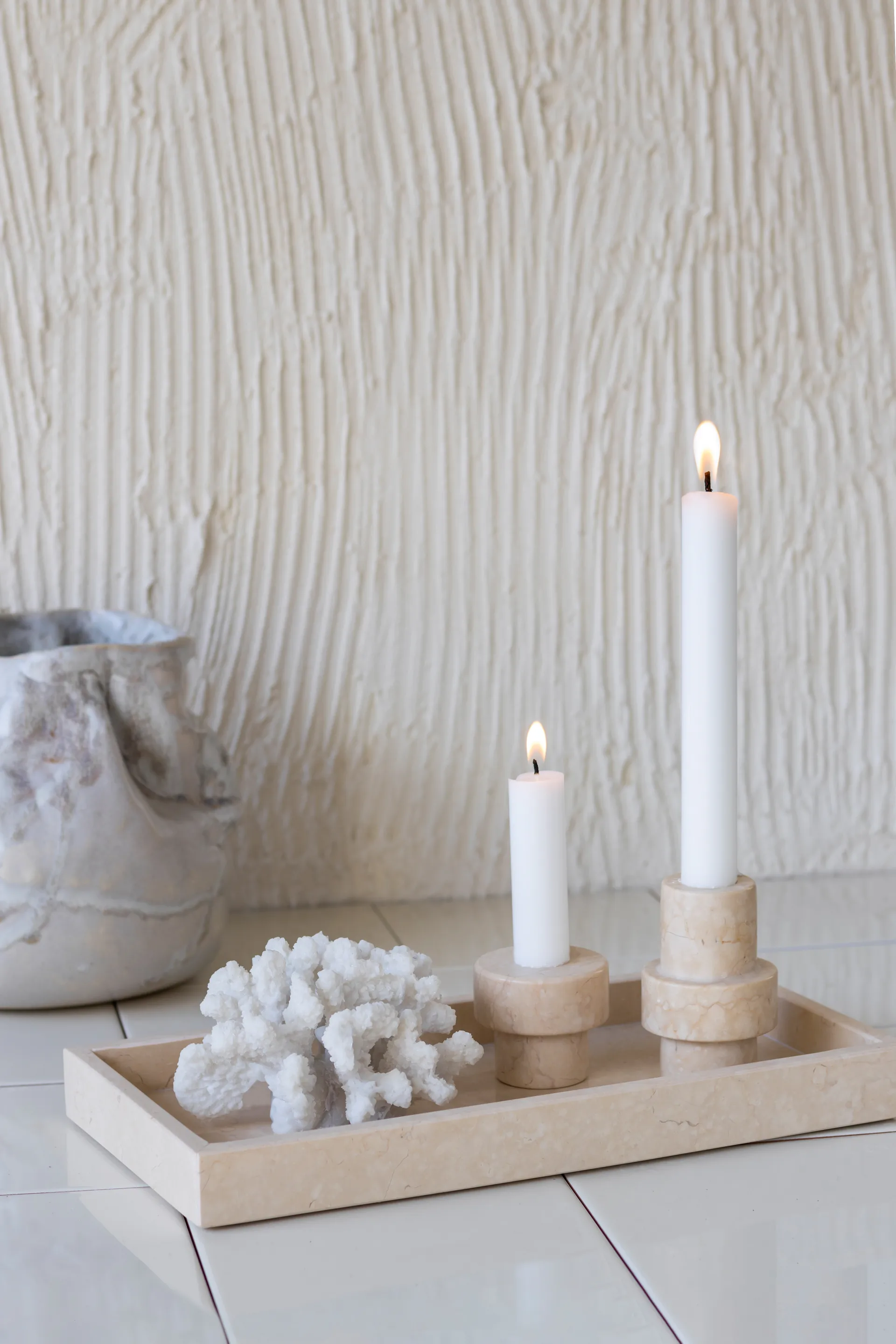 Marble lysestage 5 cm, Sand Mette Ditmer