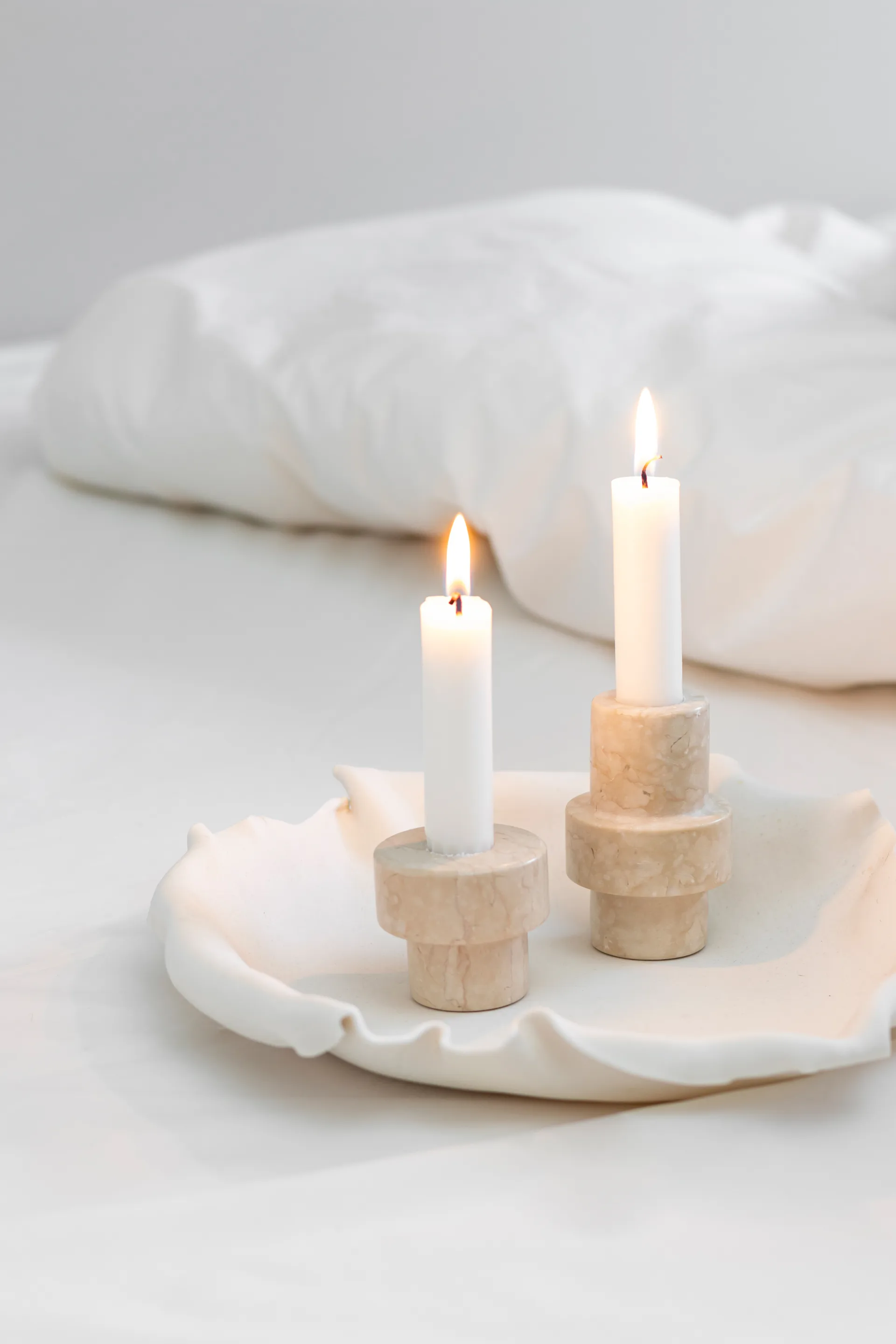 Marble lysestage 8,5 cm, Sand Mette Ditmer