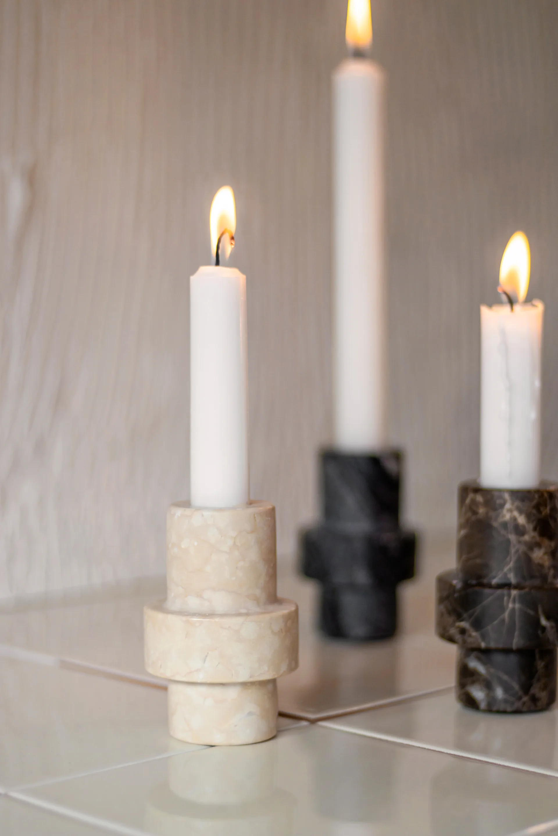 Marble lysestage 8,5 cm, Sand Mette Ditmer