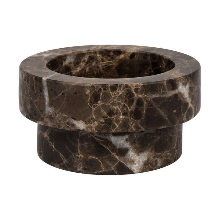 Marble lysestage til bloklys 5 cm, Brun Mette Ditmer