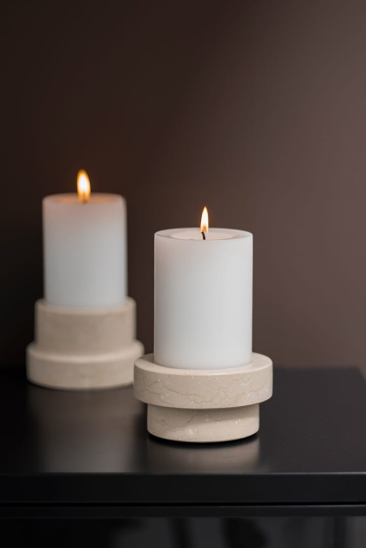 Marble lysestage til bloklys 5 cm, Sand Mette Ditmer